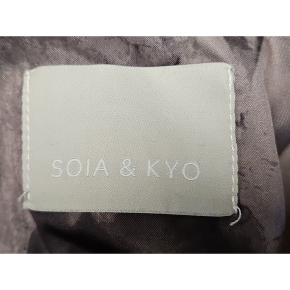 Soia & Kyo Luxury Hooded Wool Blnd Black Coat W/ Zip Inner Vest Leather Belt S/P - Picture 12 of 16